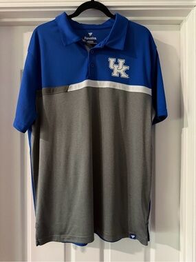 Fanatics Royal Blue and Gray Kentucky Polo with UK Logo